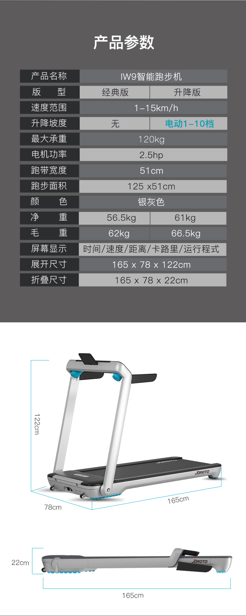 美国JOROTO-IW9标准版家用静音跑步机(图12)