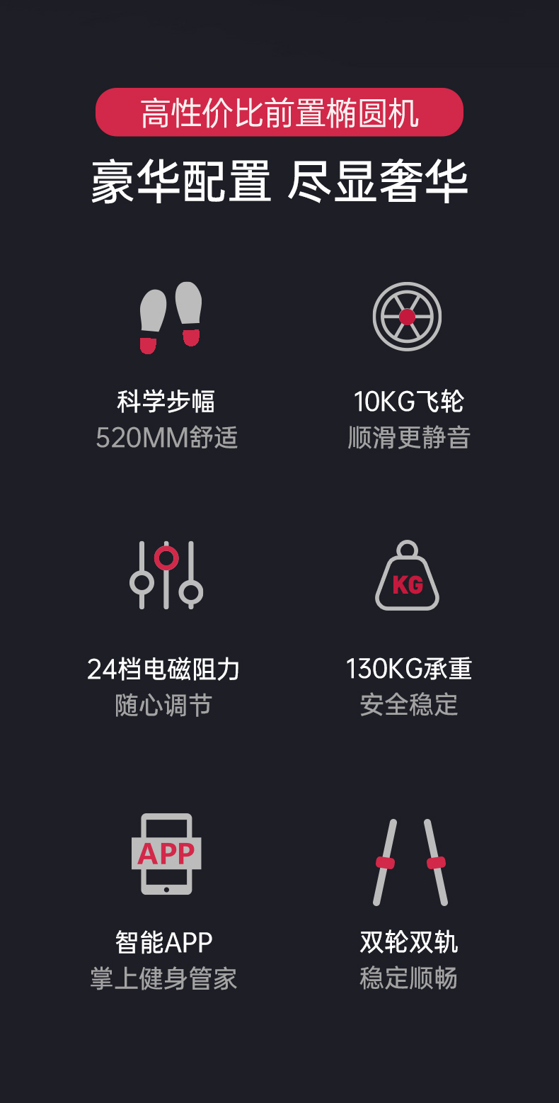 美国JOROTO-MF45前置椭圆机(图2)