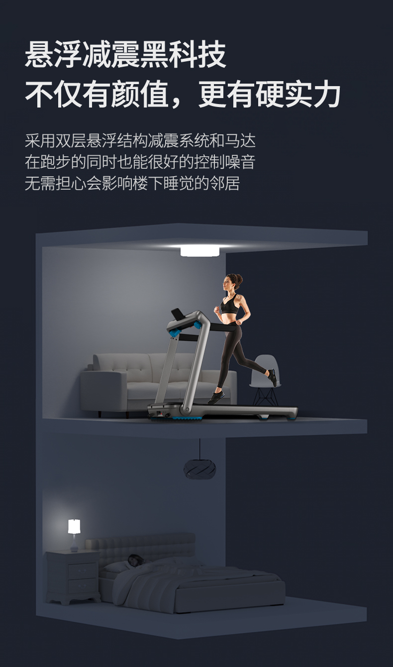 美国JOROTO跑步机 家用智能可折叠免安装走步机减震健身房运动器材IW9 高清彩屏娱乐版 （银） 免安装(图13)