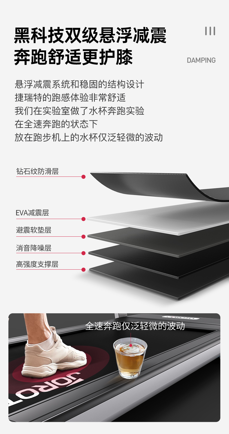 美国JOROTO跑步机 家用智能可折叠免安装走步机减震健身房运动器材IW9 高清彩屏娱乐版 （银） 免安装(图14)